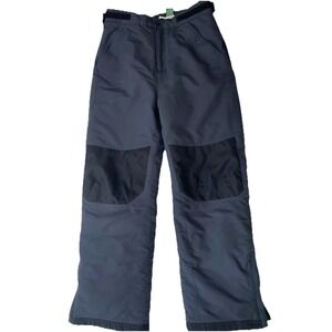 LL Bean Snow Pants Youth 12 Black Insulated Ski Snowboard TEK Nylon Boys Kids